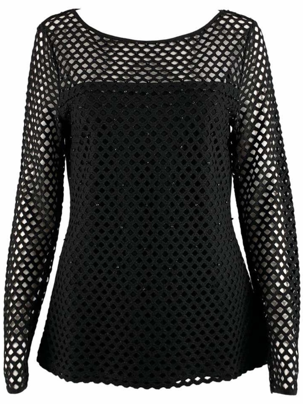 ESCADA Black Gold Viscose Polyester Cut Out Long Sleeve Top